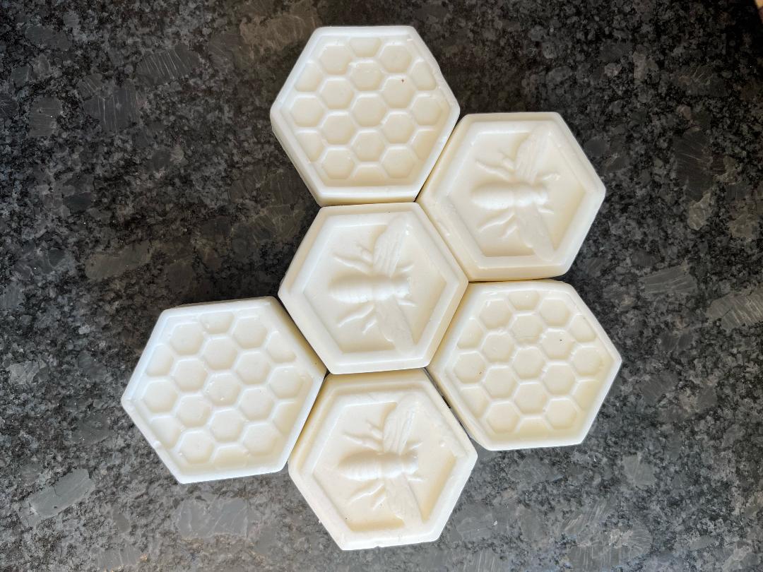 All-natural, handmade soap from a goat milk base. Contains honey, coconut oil, vitamin D and almond extract.