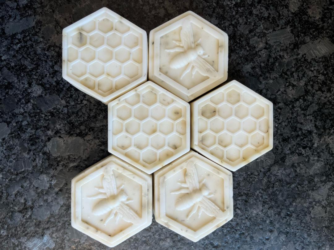 All-natural, handmade soap from a goat milk base. Contains honey, coconut oil, vitamin D, lemon verbena and almond extract.
