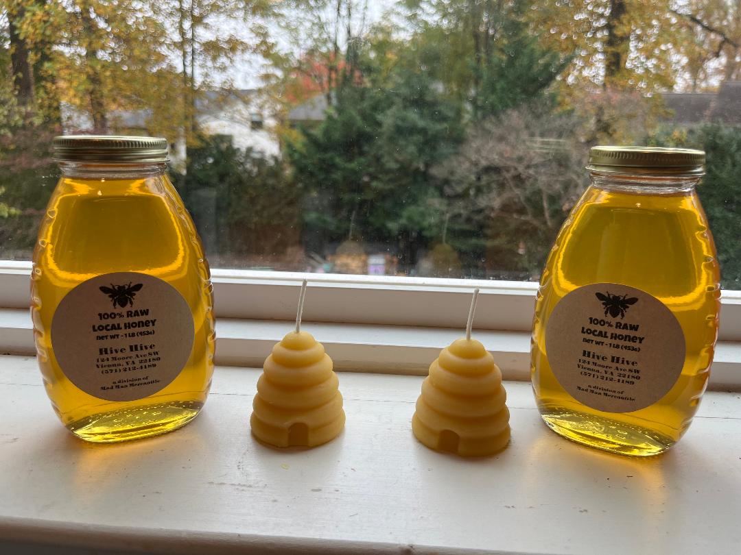 Made from 100% all-natural beeswax. These skep hive votives weigh approximately 1.8oz each.